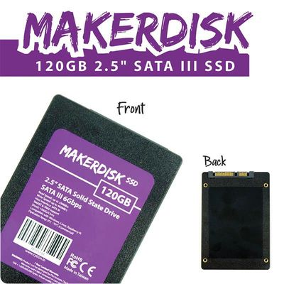 120GB 2.5" MakerDisk SATA3 SSD + RPiOS 120GB 2.5" MakerDisk SATA3 SSD + RPiOS