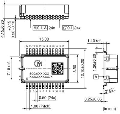 SCC2230-D08 Gyroscope  and  3-axis accelerometer  with digital SPI  interface