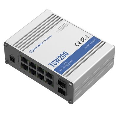 Teltonika TSW200 2xSFP+8xCAT6(PoE) ETHERNET KYTKIN