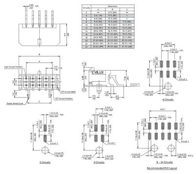 3,0mm 6pole smd male horizontal, plastic peg, Flash Au 3,0mm 6pole smd male horizontal, plastic peg, Flash Au