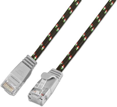 CAT6 LITTEÄ VERKKOKAAPELI U/UTP SUOJAPUNOKSELLA 1m harmaa