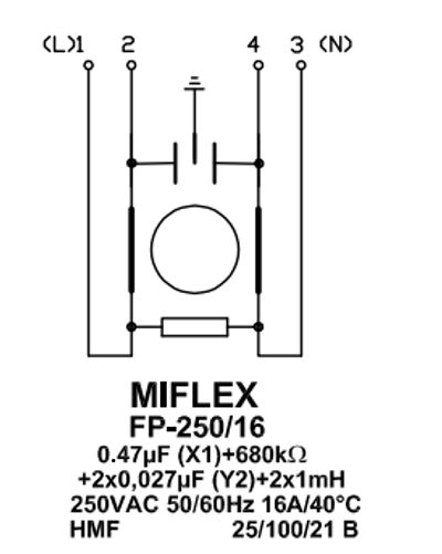 VERKKOSÄHKÖN YHDISTELMÄSUODIN 680kOhm +2x27nF (Y2) +2x1mH +470nF (X1) VERKKOSÄHKÖN YHDISTELMÄSUODIN 680kOhm +2x27nF (Y2) +2x1mH +470nF (X1)