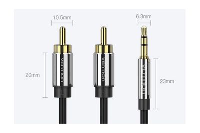 Vention 2x RCA UROS / 3,5mm STEREO-PLUGI KAAPELI 3m