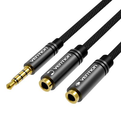 Vention ADAPTERI 2x JAKKI STEREO 3,5mm / 4-NAPA PLUGI STEREO 0,3m