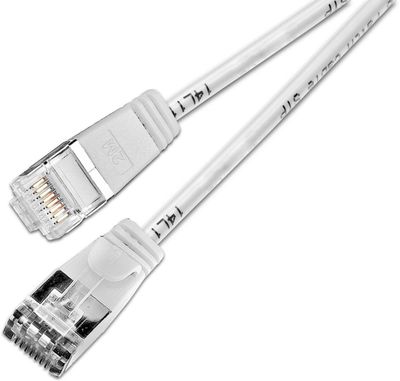 CAT6 OHUT VERKKOKAAPELI U/FTP 0,5m valkoinen