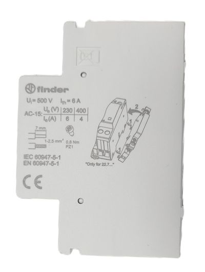 FINDER 22-SARJAN KONTAKTORIN APUMODUULI 1NO+1NC 25A FINDER 22-SARJAN KONTAKTORIN APUMODUULI 1NO+1NC 25A