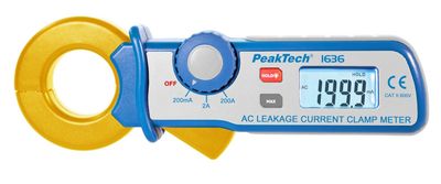 PeakTech 1636 PIHTIMITTARI VUOTOVIRROILLE 200A AC 100μA