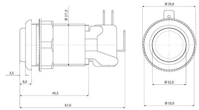 ARCADE MIKROKYTKIN 33X67 valkoinen ARCADE MIKROKYTKIN 33X67 valkoinen