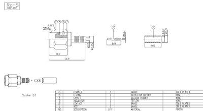SMA UROS SUORA RG174 kaapelille