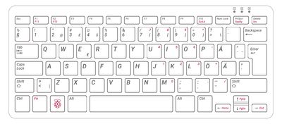 Raspberry Pi NÄPPIS SE (punavalko)