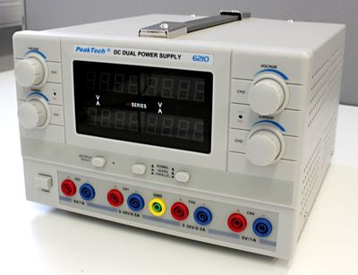 PeakTech 6210 TEHOLÄHDE 2CH 2x0-30VDC 5A +5V1A