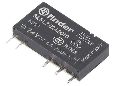 PCB-RELE 1-VAIHTO 6A 24VDC