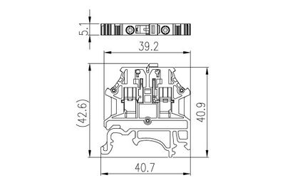 Dinkle DK2.5N-TG, DTB, 400V 24A, screw, 0.34-2.5mm2, BG