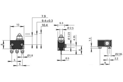 MIKROKYTKIN 2A 24V IP67-LUOKITUKSELLA
