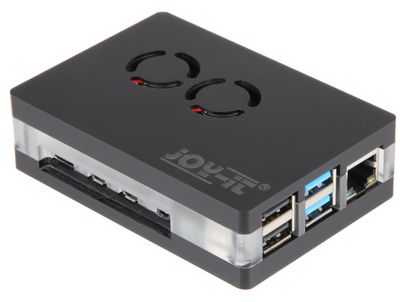 Joy-IT RASPBERRY PI 4B MUOVIKOTELO MUSTA 2xTUULETIN