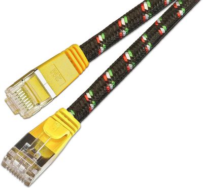 CAT6 LITTEÄ VERKKOKAAPELI U/FTP SUOJAPUNOKSELLA 5m keltainen