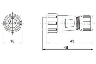 JOHTOLIITIN SISÄKIERRE UROS 6-PIN IP68 JOHTOLIITIN SISÄKIERRE UROS 6-PIN IP68