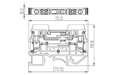 Dinkle DKTD6N, DTB +2xBan4mm, 800V 41A, screw, 0.5-10mm2, BG