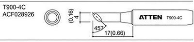 ATTEN T900-4C JUOTOSKÄRKI KAVIO 4mm ATTEN T900-4C JUOTOSKÄRKI KAVIO 4mm