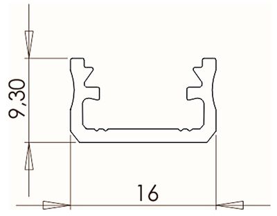ALU PROFIILILISTA LED-NAUHALLE HOPEA 1m