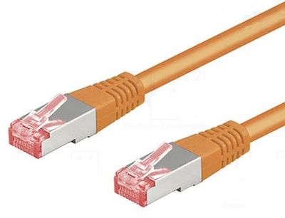 CAT6 VERKKOKAAPELI SUOJATTU S/FTP 1,0m oranssi