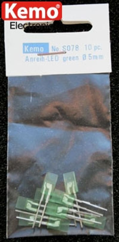 LED-PUSSI 5mm SUORAKAIDE VIHREÄ n.10kpl
