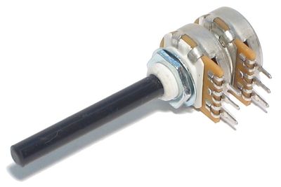 POTENTIOMETRI STEREO 6mm 0,2W LOG 4,7kohm POTENTIOMETRI STEREO 6mm 0,2W LOG 4,7kohm